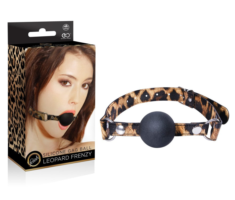 LEOPARD FRENZY SILICONE GAG BALL