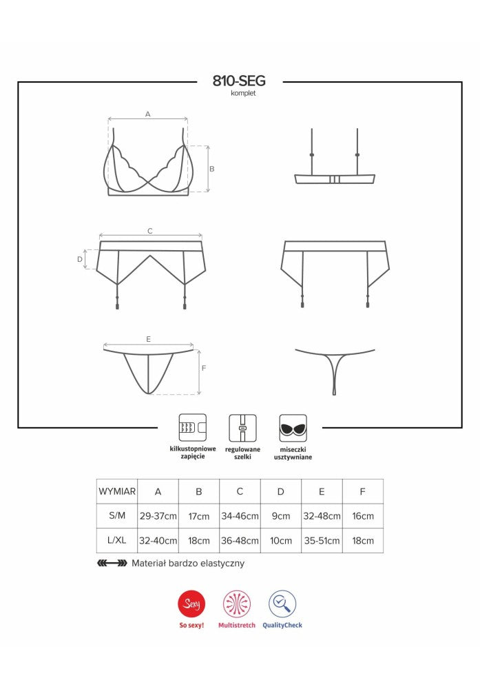 810-SEG-2 3 pcs set white S/M
