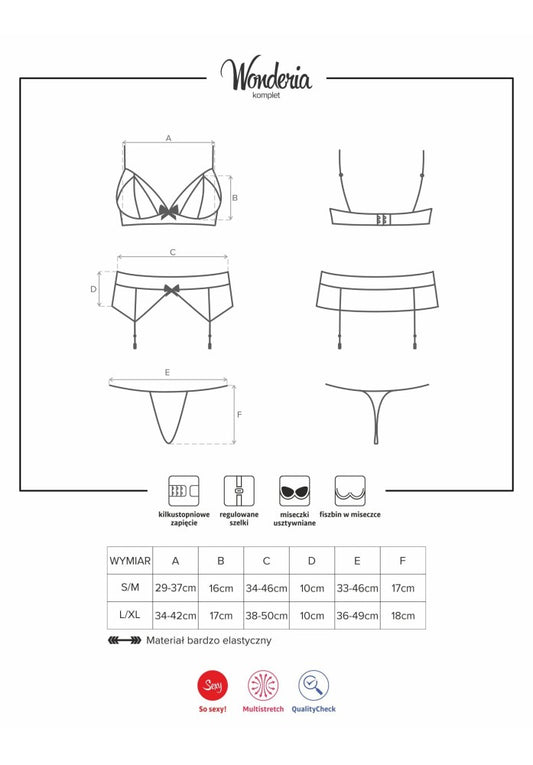 Wonderia set 3pcs black L/XL