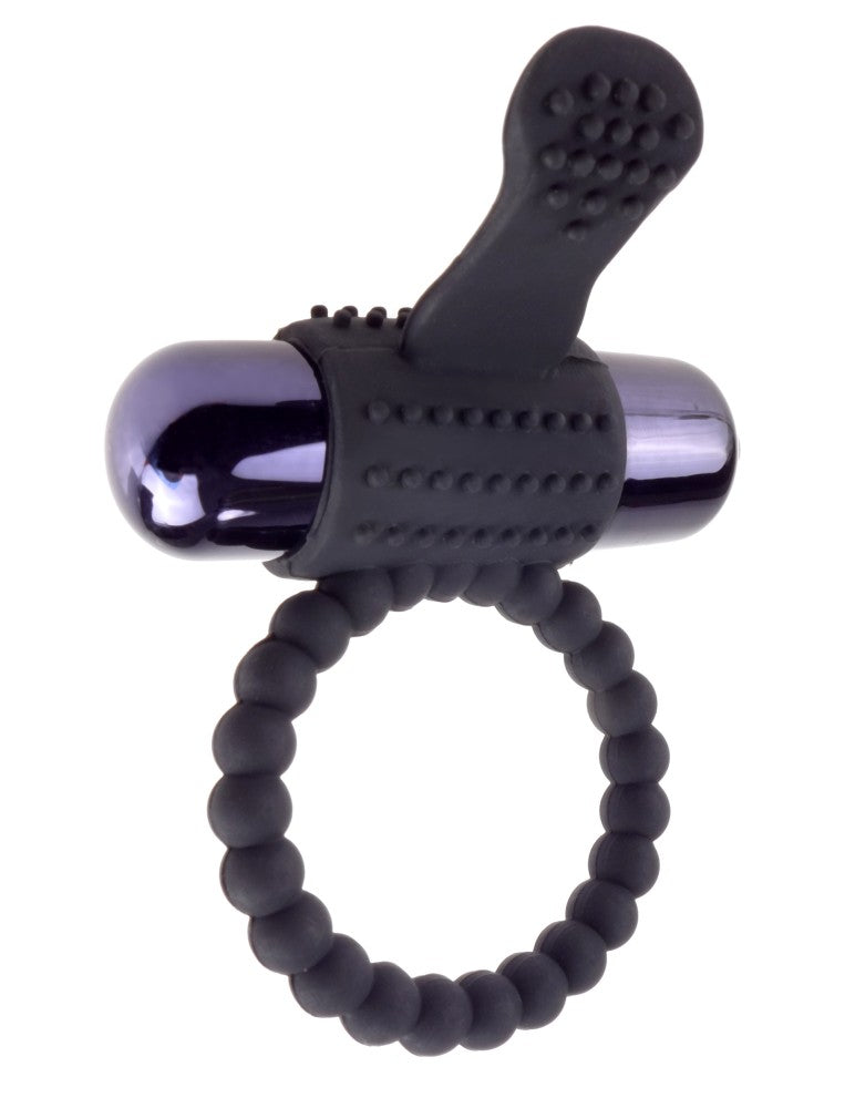 Vibrating Silicone Super Ring Black