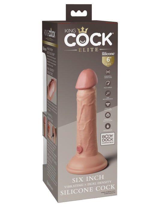 6" Dual Density Vibrating Silicone Cock Light