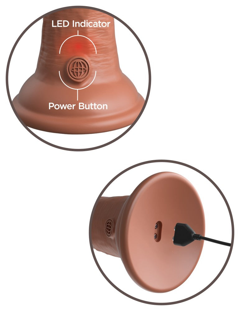 6" Dual Density Vibrating Silicone Cock Tan