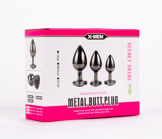 X-MEN Secret Shine Jewelled Base Metal Blug Plug Set Black