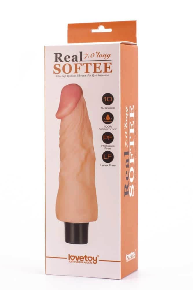 7" Real Softee Vibrating Dildo  1
