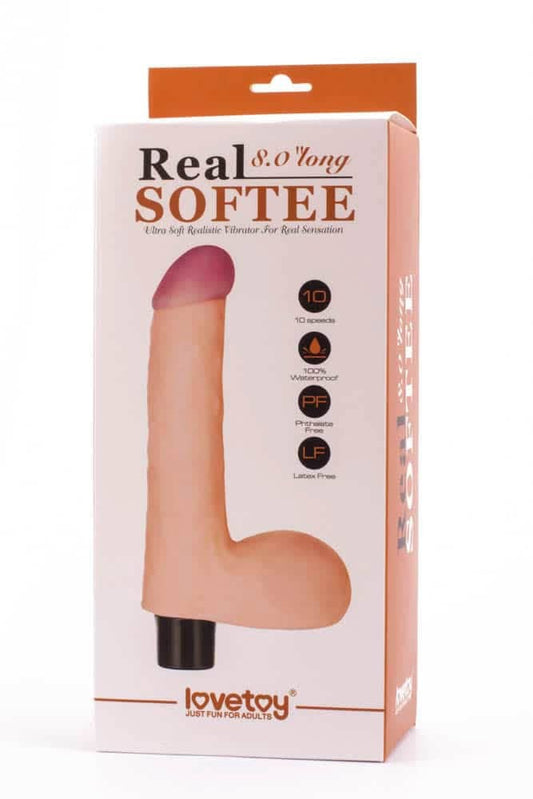 8" Real Softee Vibrating Dildo 4