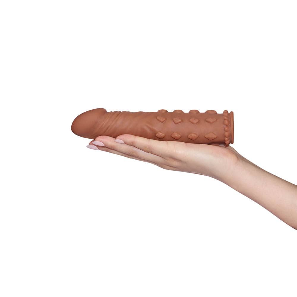 Pleasure X-Tender Penis Sleeve Brown 5