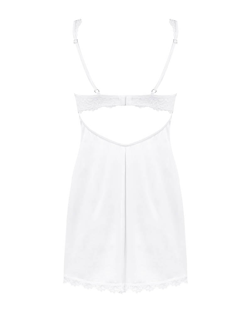 Amor Blanco underwire chemise & thong white   S/M