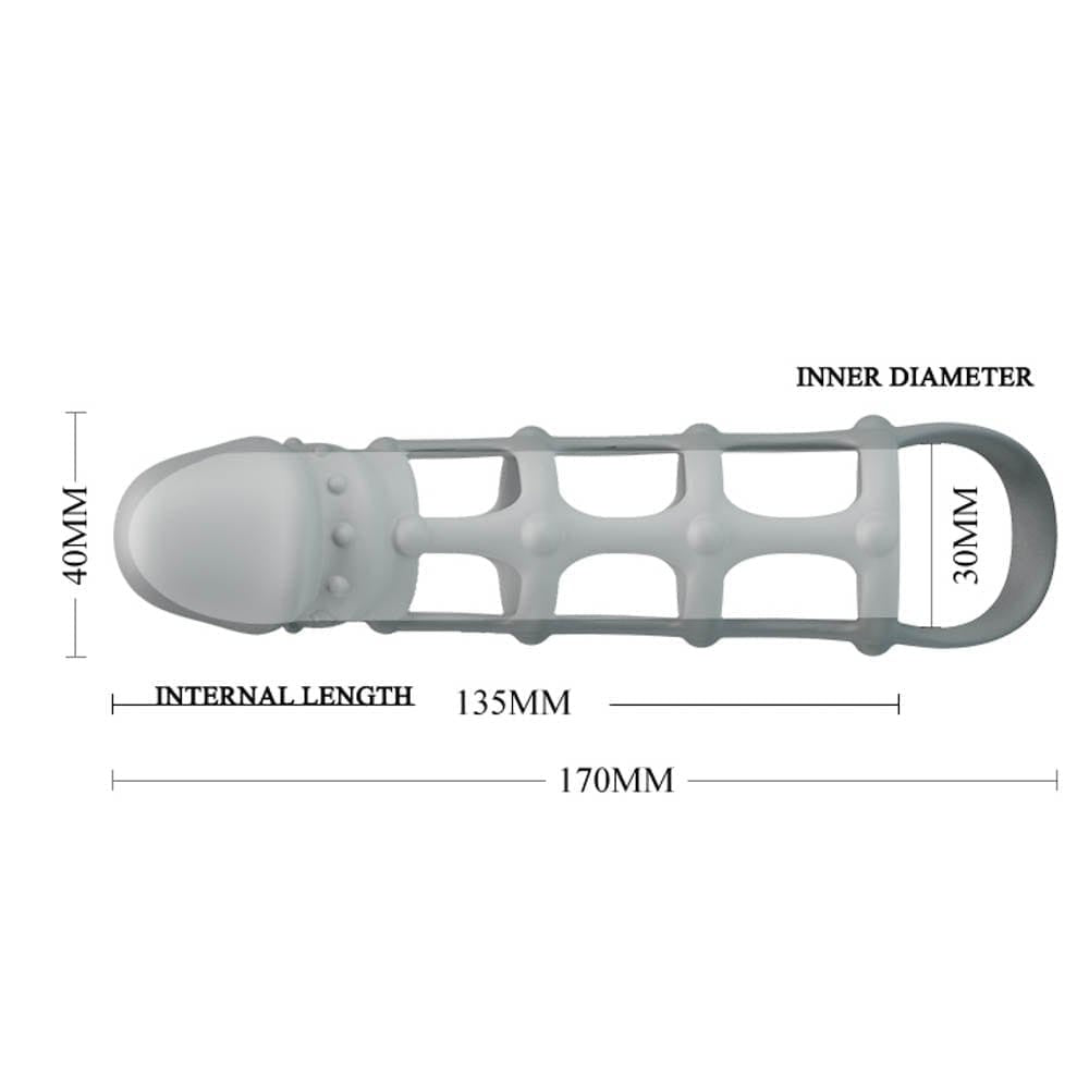 Pretty Love Penis Sleeve With Ball Strap White