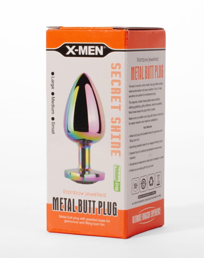 X-MEN Secret Shine Metal Butt Plug Rainbowheart S