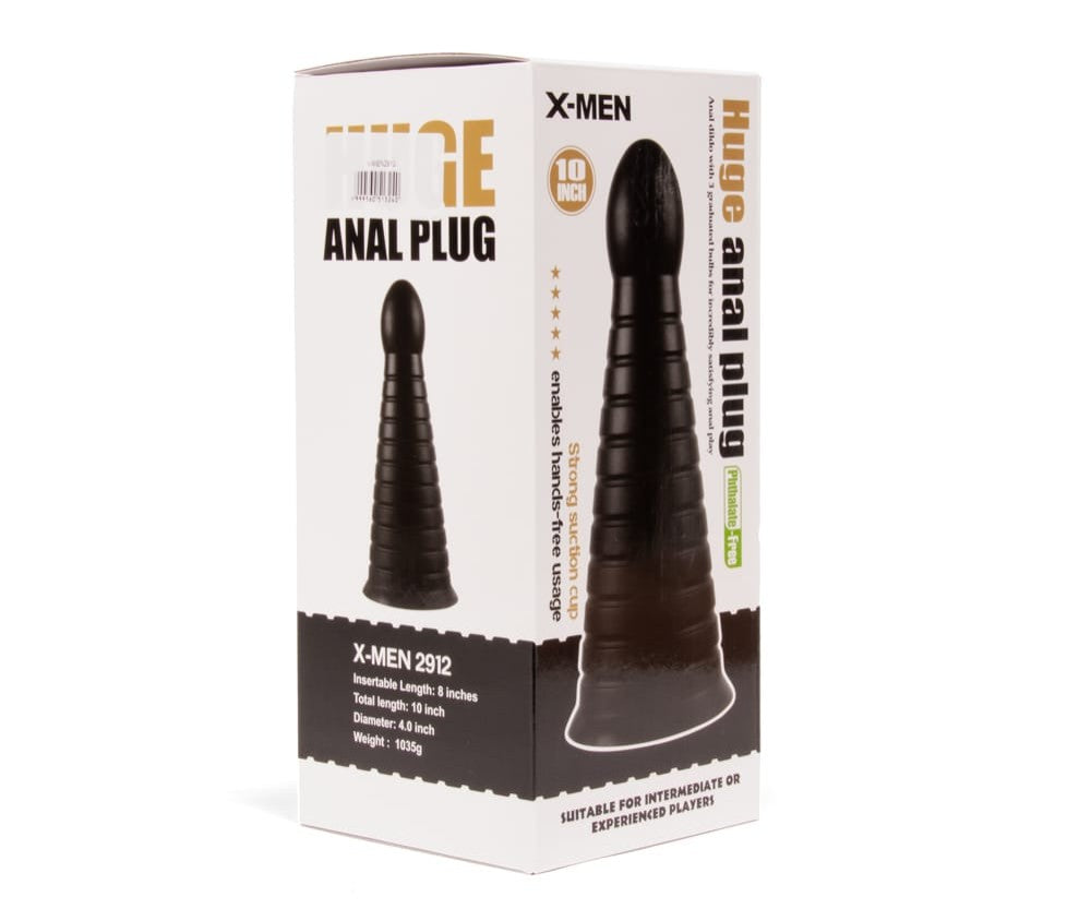 X-MEN 10 inch Huge Anal Plug Black