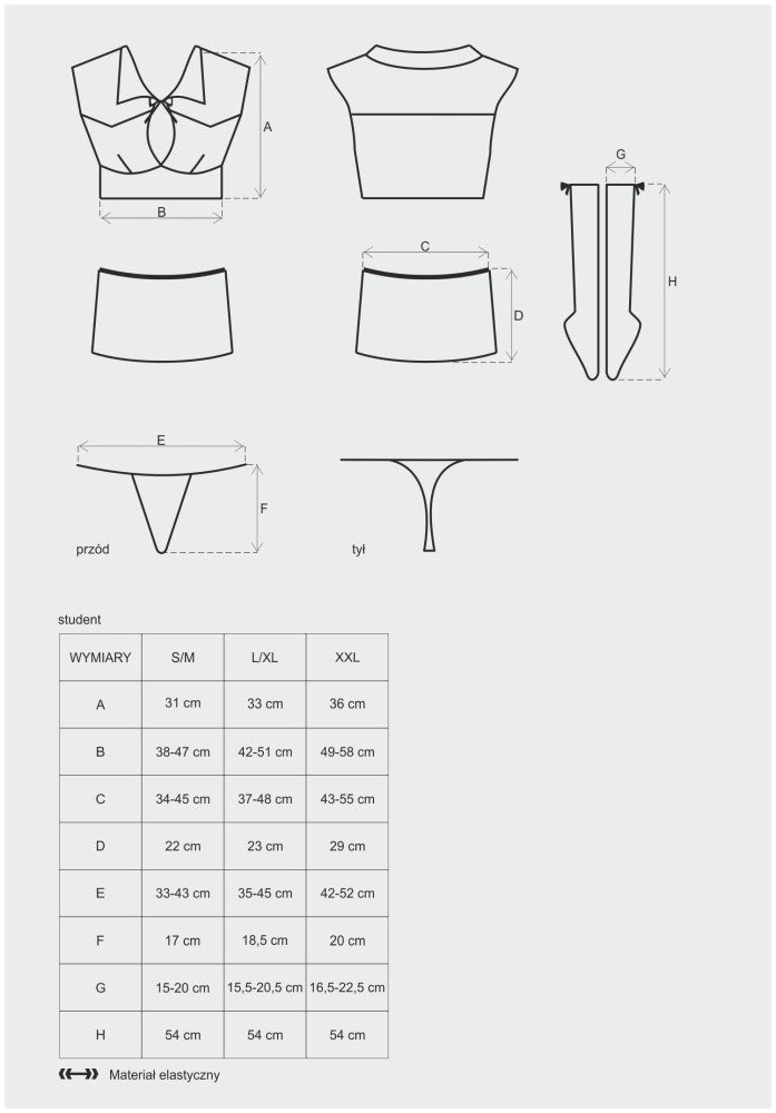 Student 4 pcs costume  S/M