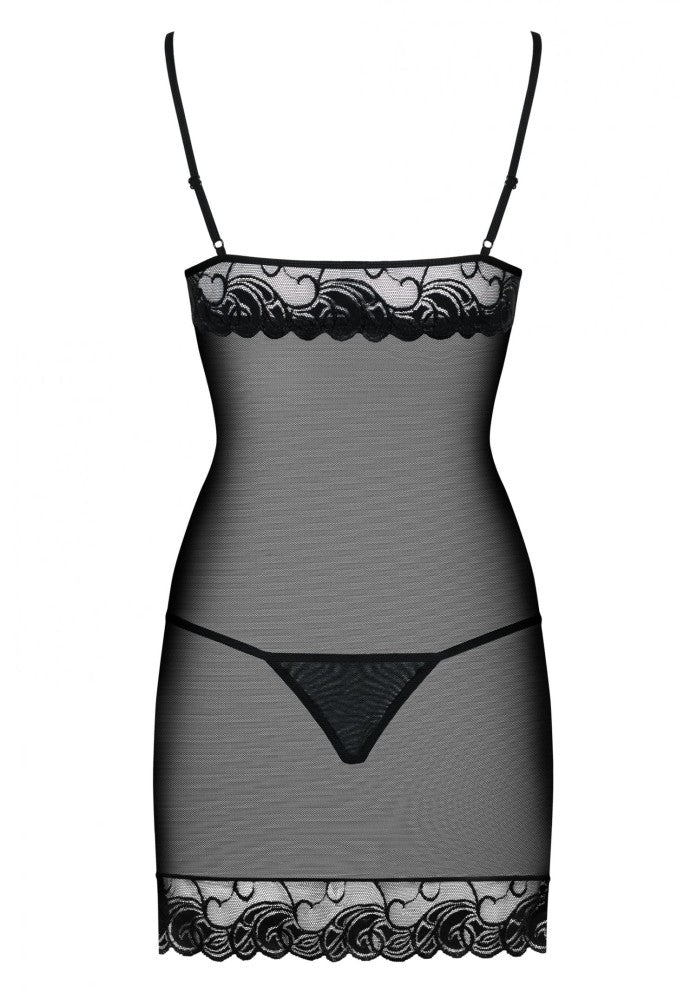 Wonderia chemise & thong black  S/M