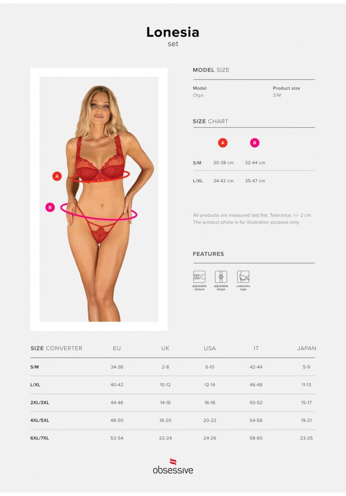 Lonesia 2-pcs set red  S/M