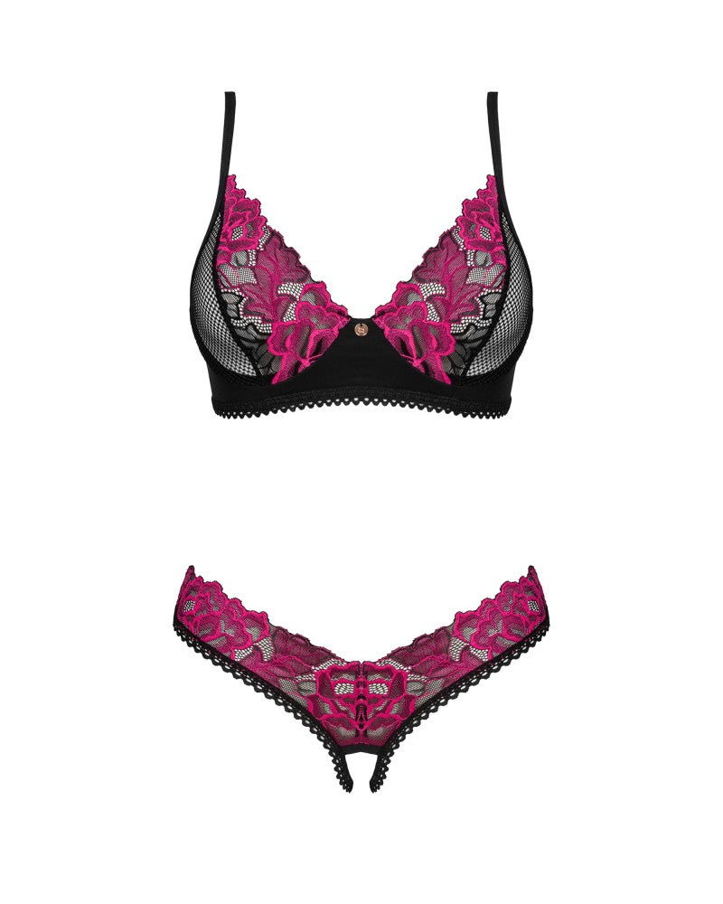 Rosenty 2-pcs crotchless set  M/L