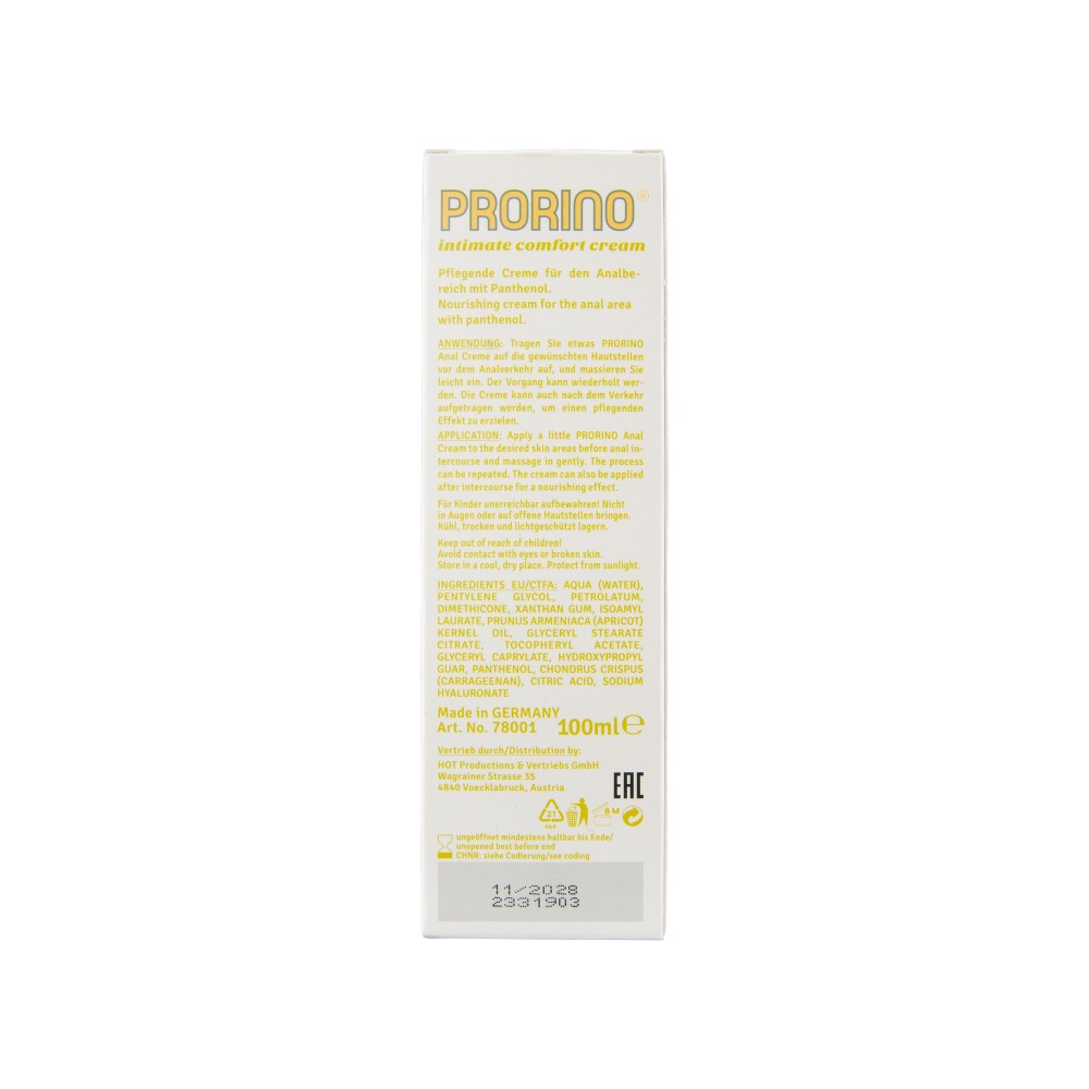 PRORINO Sensitive Anal Comfort Cream - unisex 100 ml