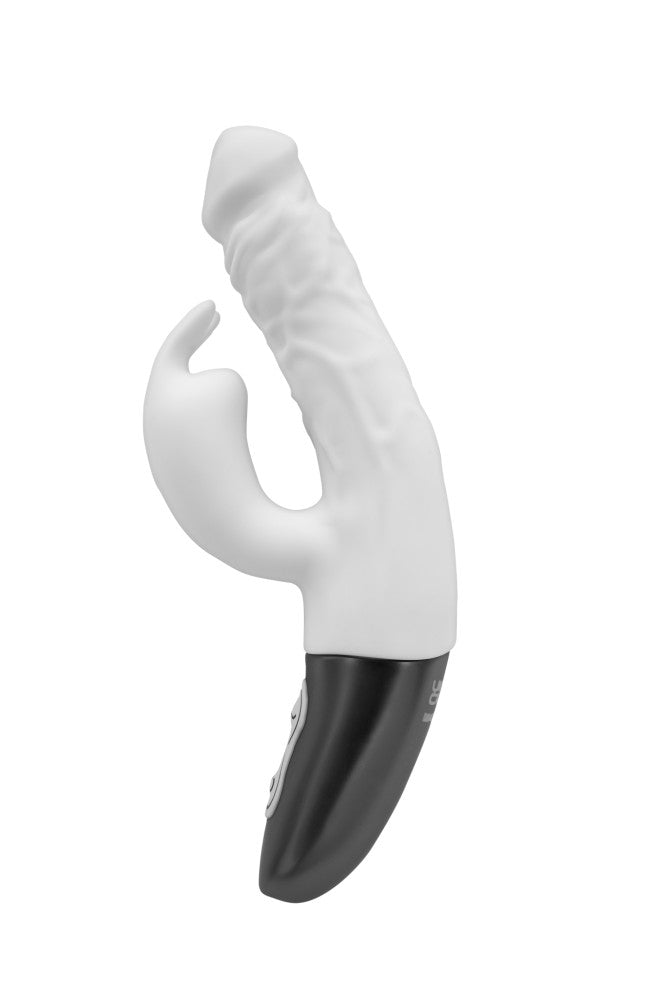 TITANZ 7" SILICONE RECHARGEABLE VIBRATOR IN IVORY WHITE