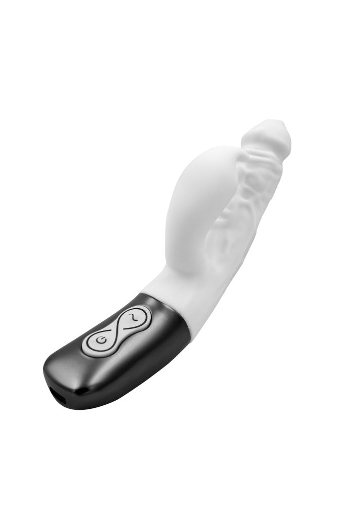 TITANZ 7" SILICONE RECHARGEABLE VIBRATOR IN IVORY WHITE