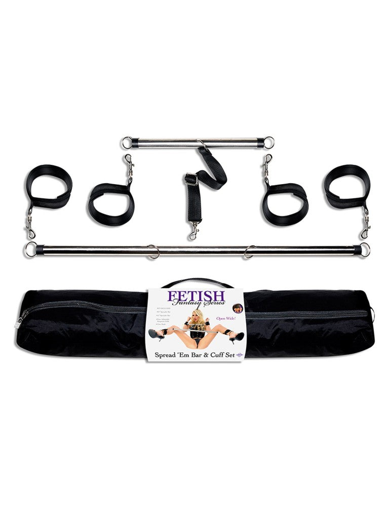 Spread 'em Bar and Cuff Set  Silver/Black