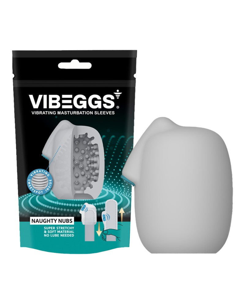 VIBEGGS - Naughty Nubs - Vibrating Masturbation Sleeve - White