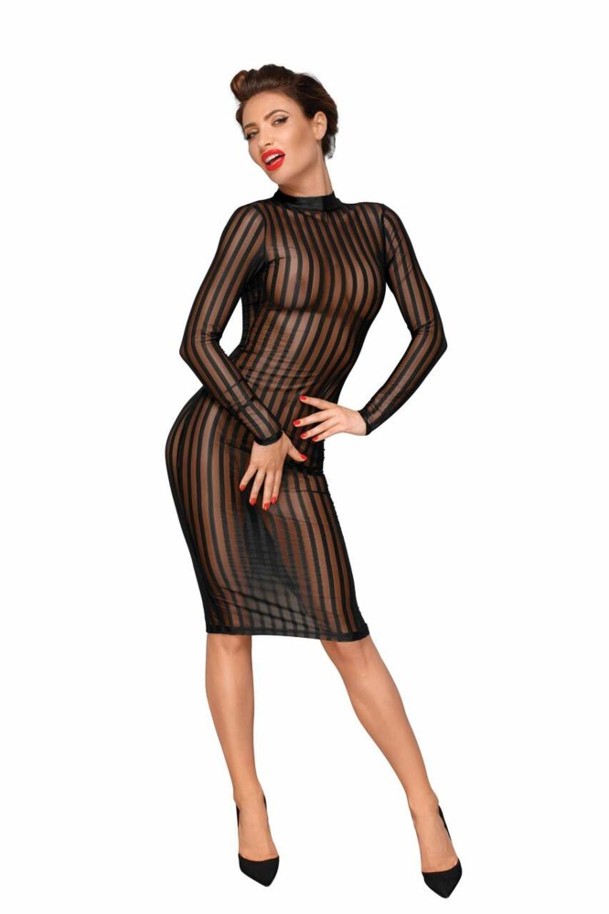 Classic dress made of elastic tulle - S