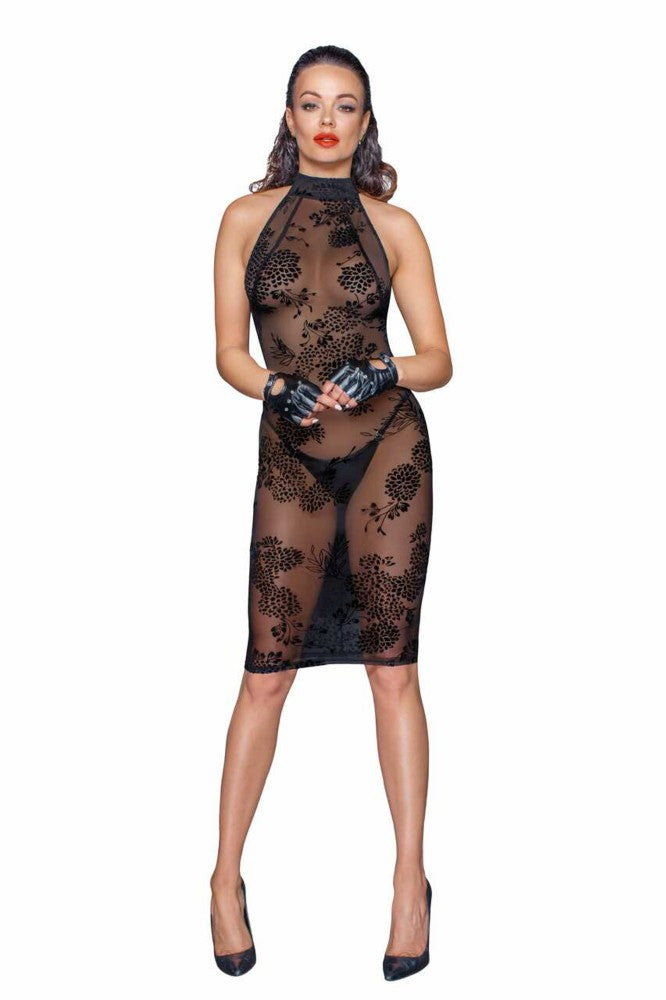 Midi tulle dress with velvet straps in the back - XL