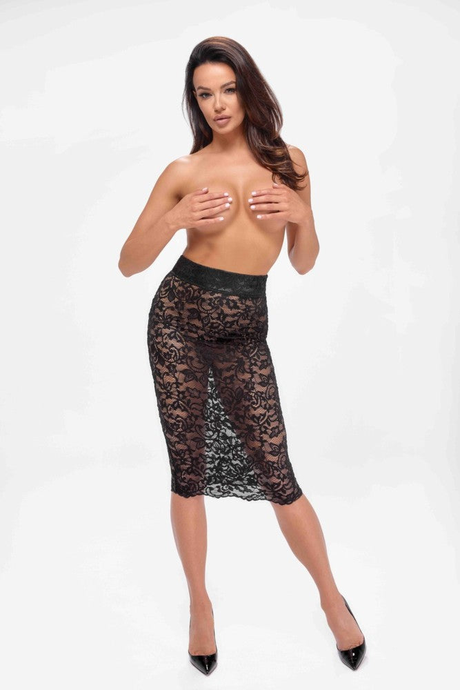 Ambivalence lace up midi skirt  - S