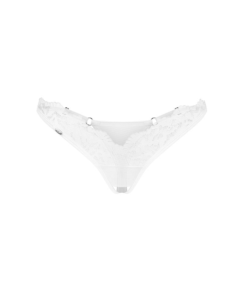 Arrowel White crotchless thong S/M