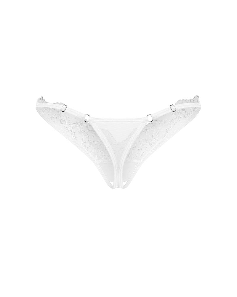 Arrowel White crotchless thong L/XL