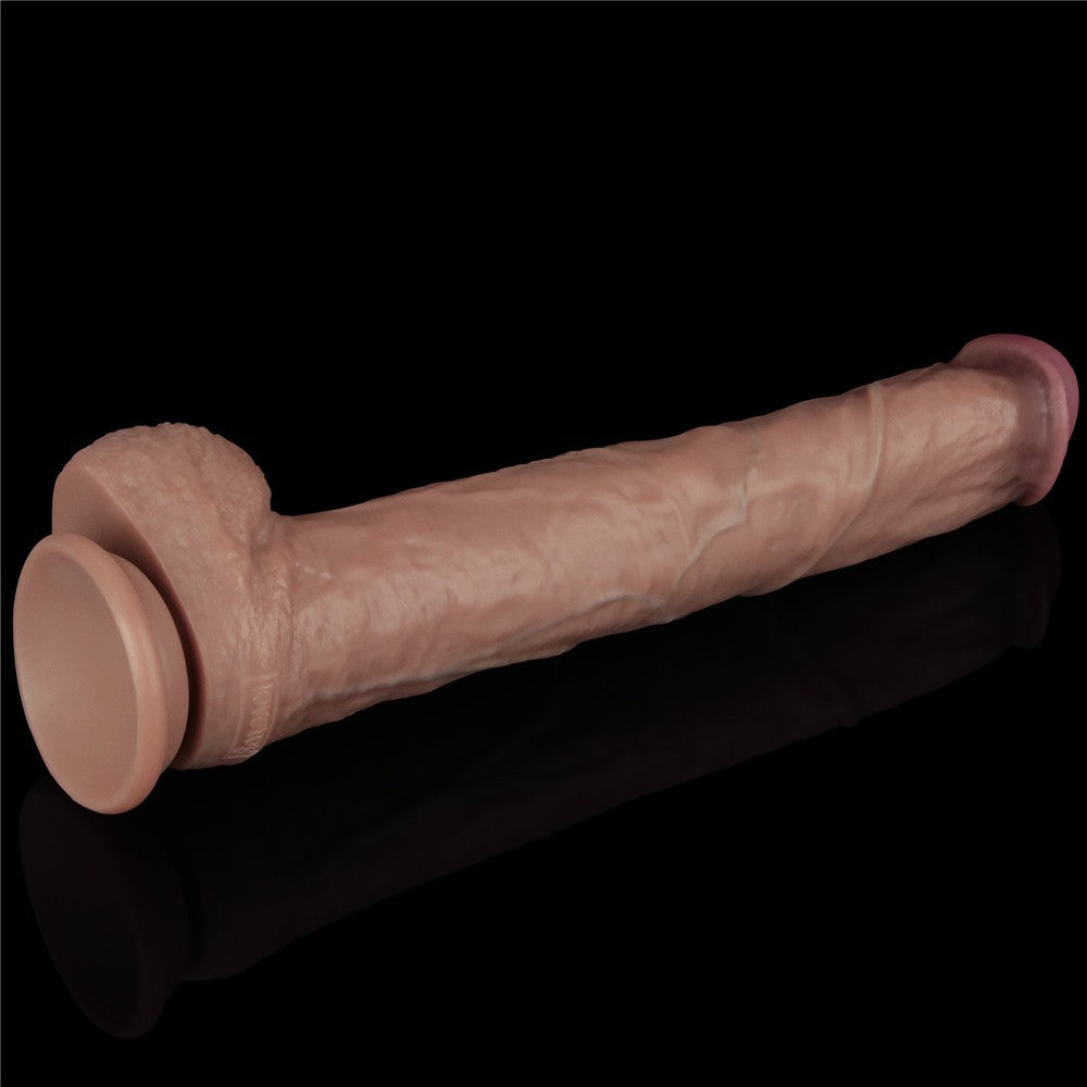 14.5'' Dual Layered Bendable Silicone Cock XXL(Flesh)