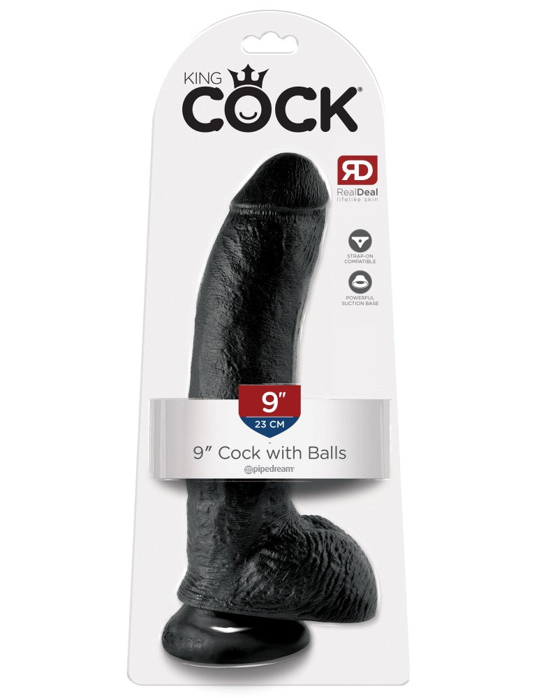 9" Cock with Balls  Black