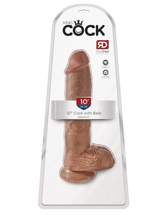 10" Cock with Balls  Tan