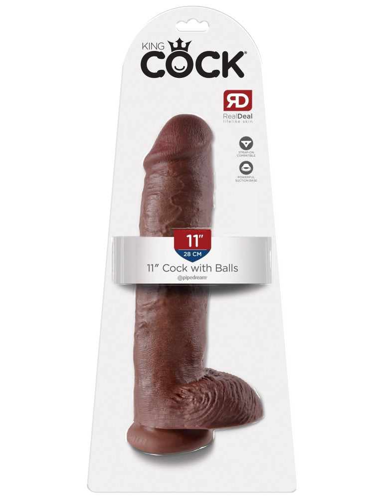 11" Cock with Balls  Brown
