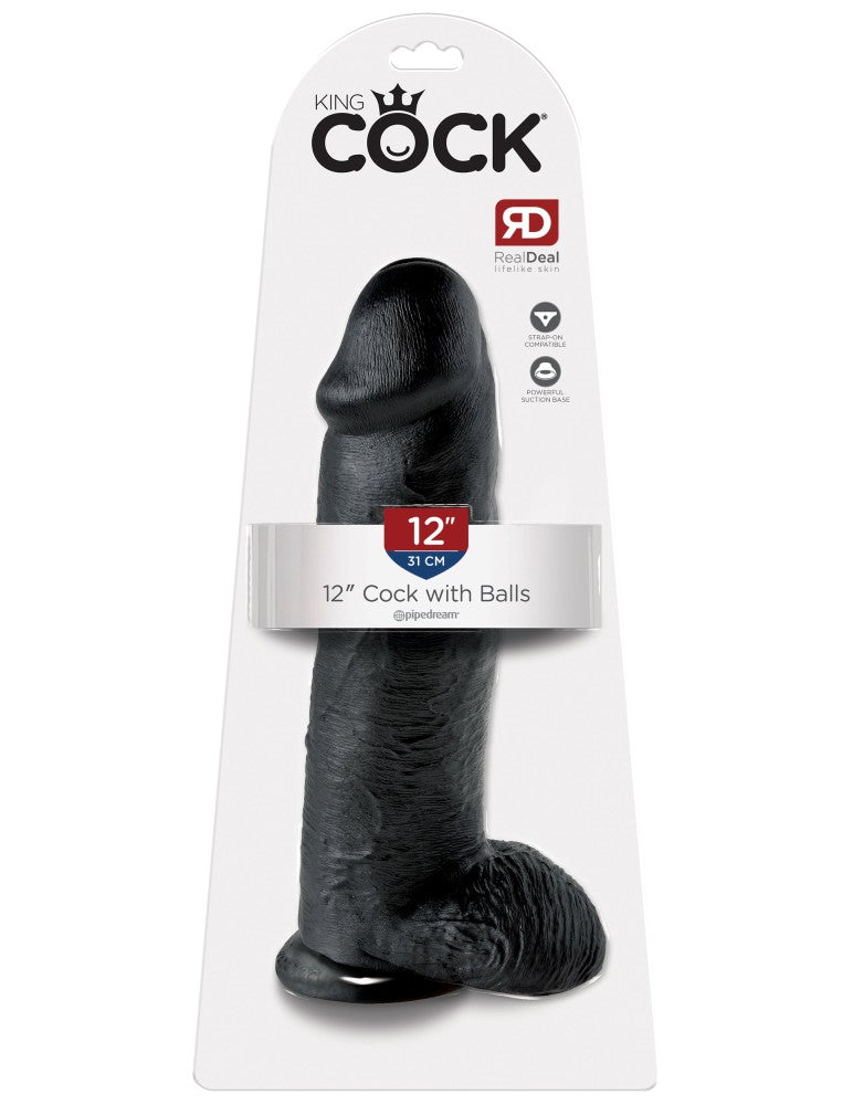 12" Cock with Balls Black