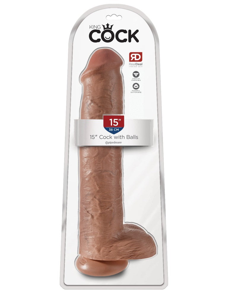 15" Cock with Balls  Tan