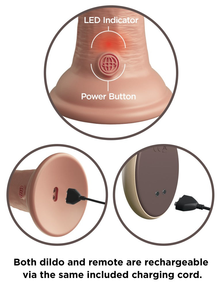 7" Dual Density Vibrating Silicone Cock with Remote  Light