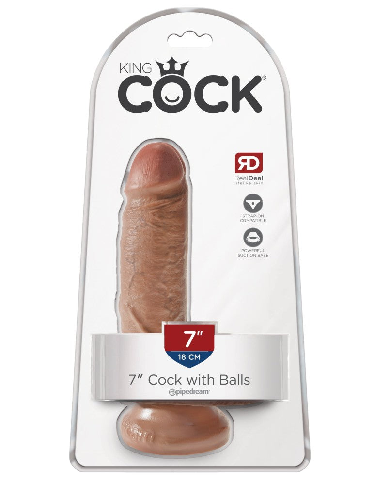 7" Cock with Balls  Tan