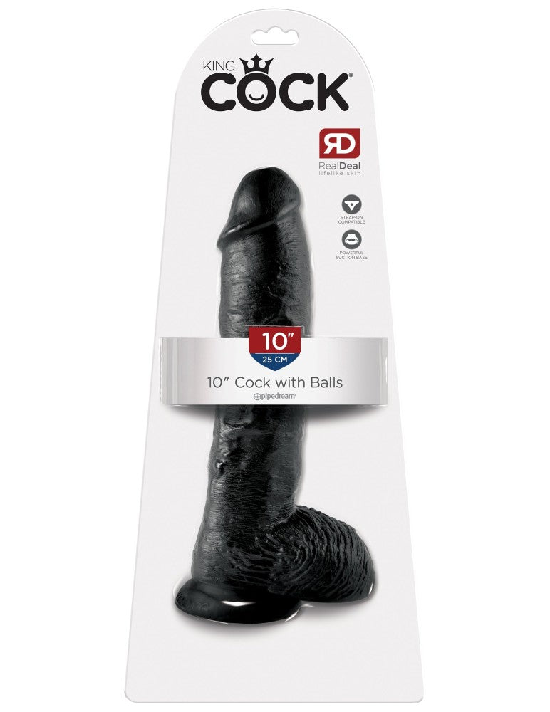 10" Cock with Balls  Black