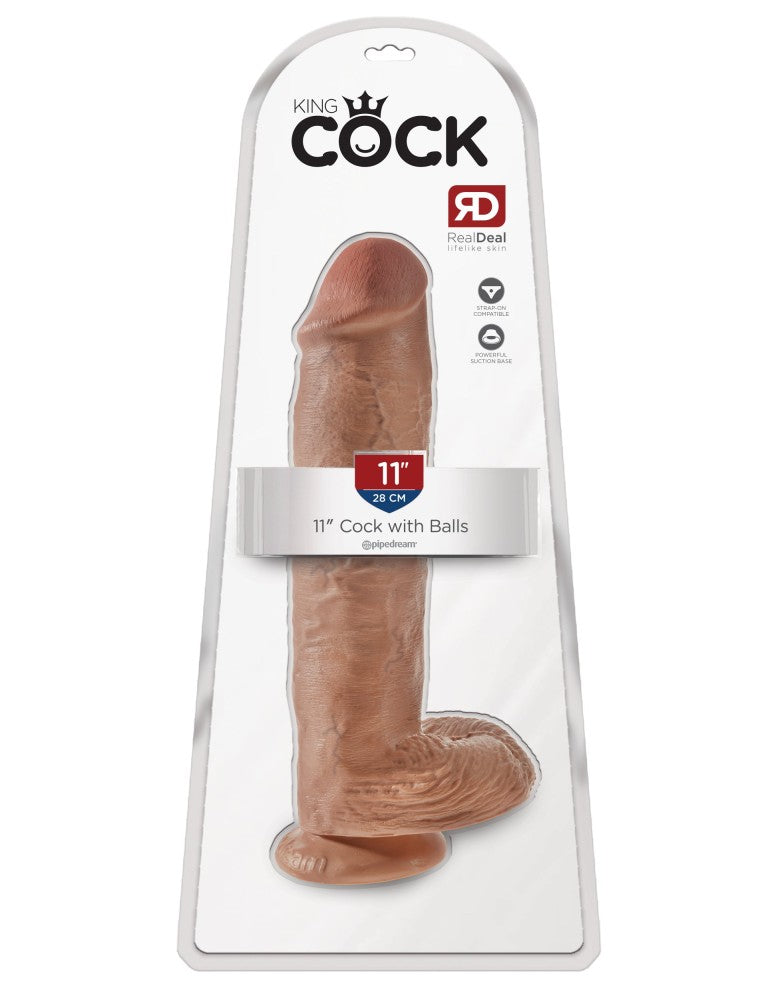 11" Cock with Balls  Tan