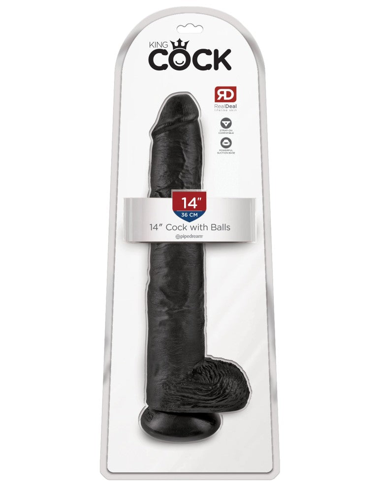 14" Cock with Balls  Black