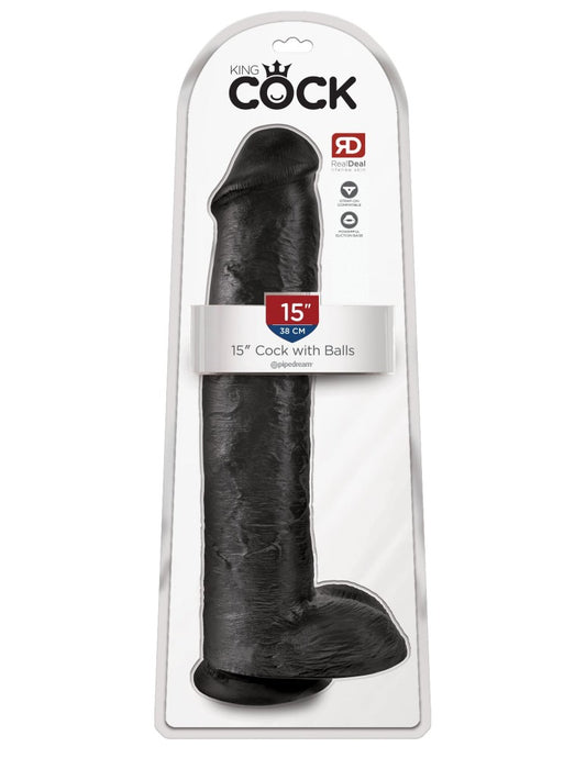 15" Cock with Balls  Black