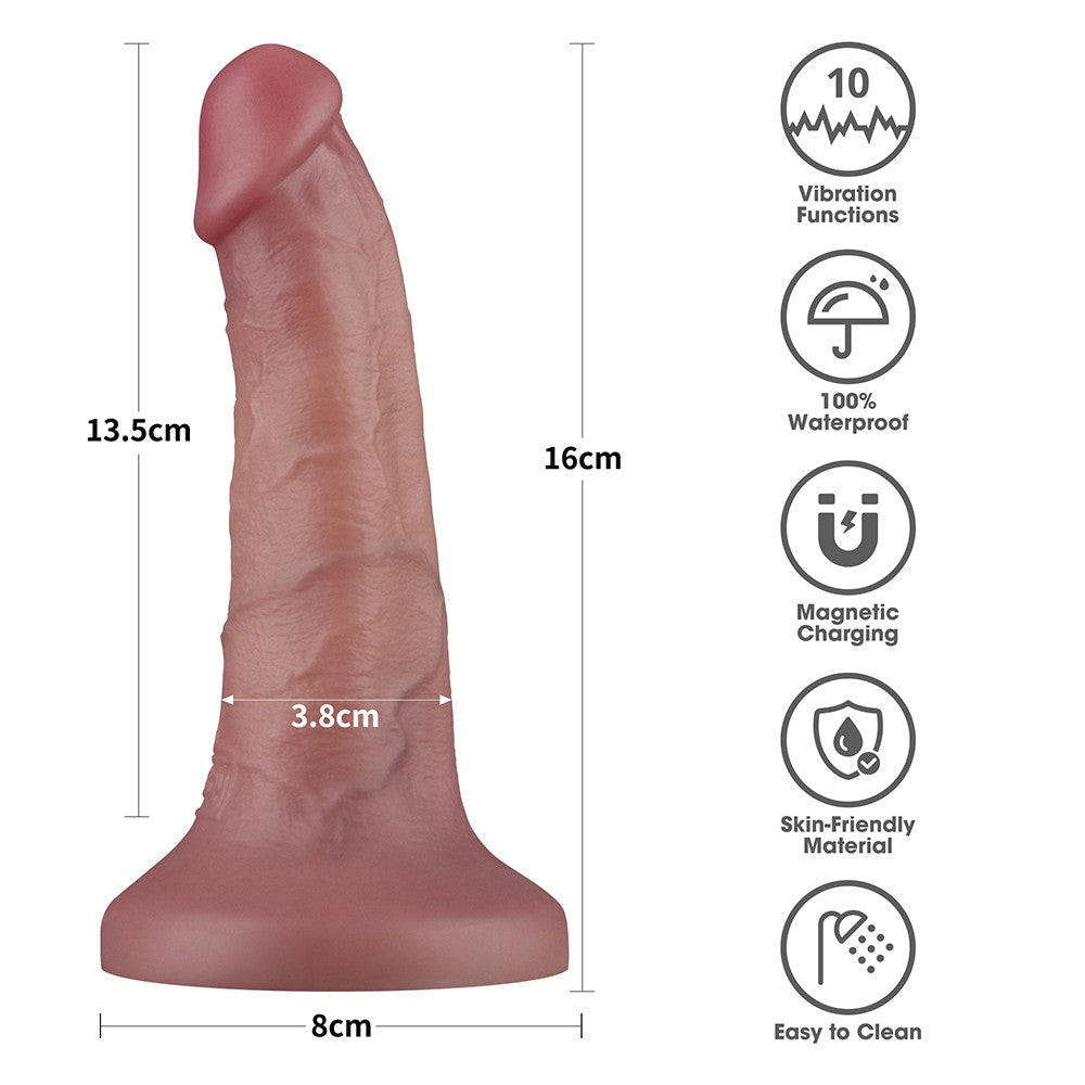 6'' Vibrating Dual Density Power Cock