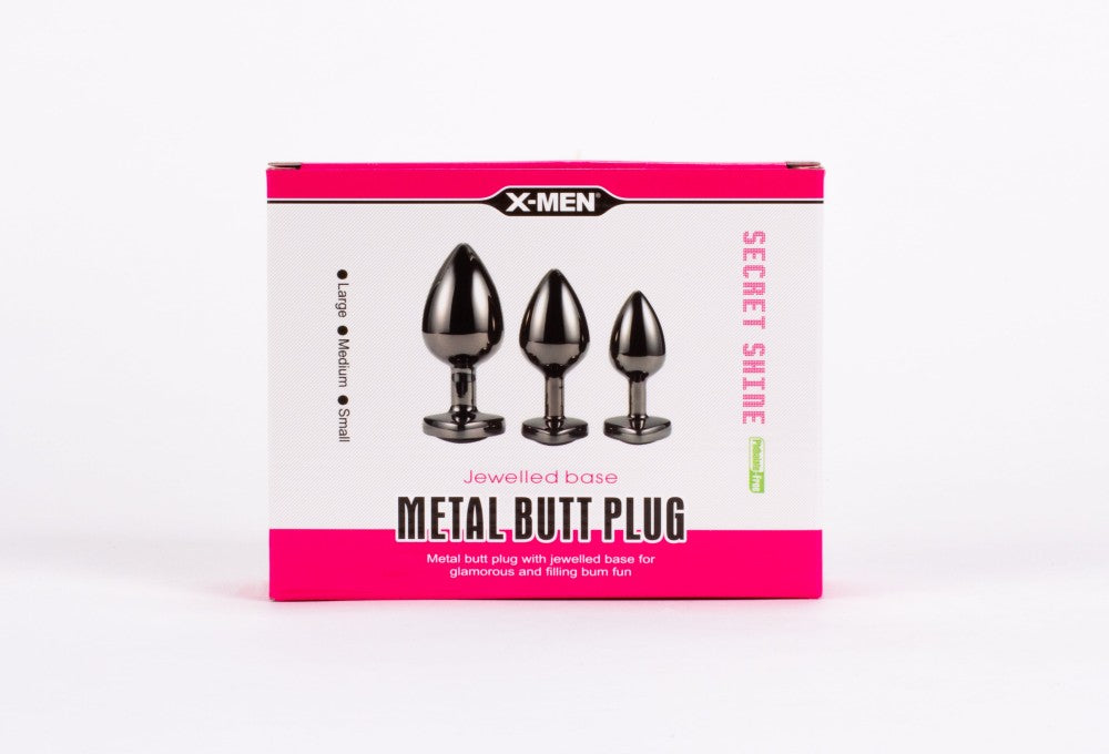 X-MEN Secret Shine Jewelled Base Metal Blug Plug Set Black