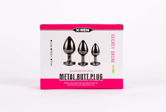 X-MEN Secret Shine Jewelled Base Metal Blug Plug Set Black
