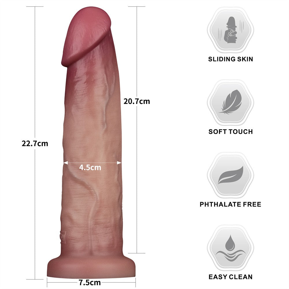 9'' Sliding Skin Pro II Dual Layer Silicone Dong
