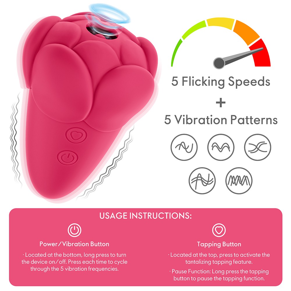 Flicker Rechargeable Vibrator Rose Red