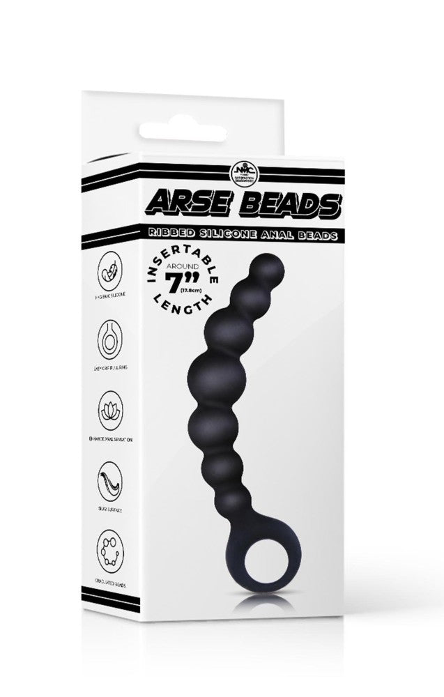 Arse Beads 7" Ribbed Silicone Anal Beads I