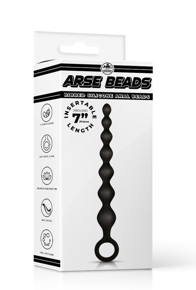 Arse Beads 7" Ribbed Silicone Aanal Beads II