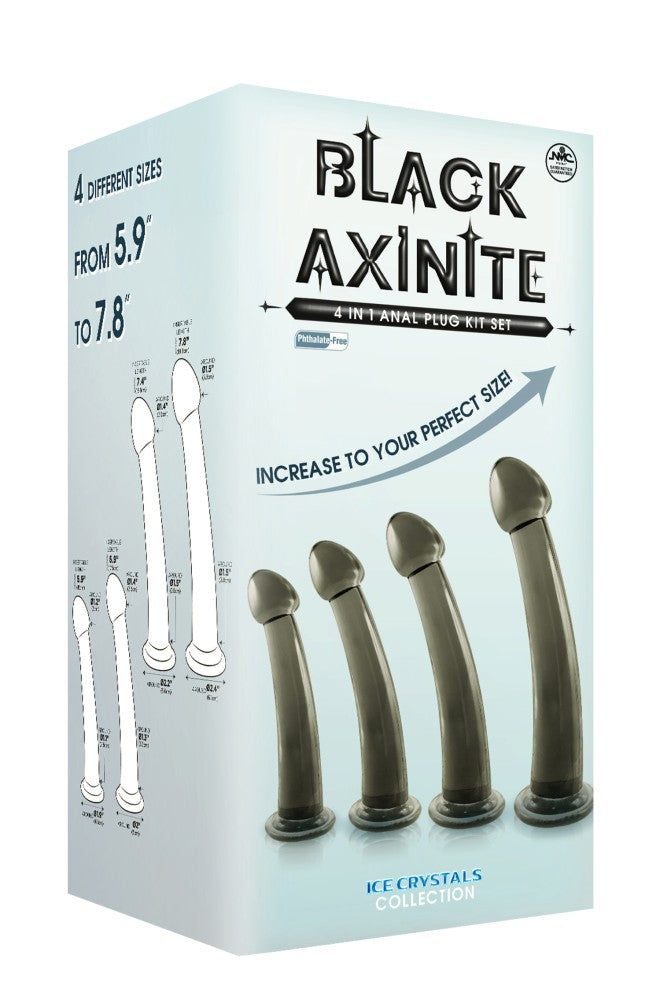 Black Axinite 4 in 1 Anal Plug Kit Set